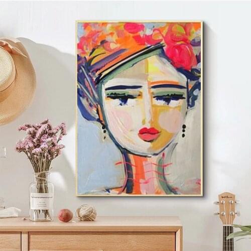 Modern Abstract Woman Portrait Canvas Painting Impressionist Posters and Prints Wall Art Picture for Living Room Home Decoration