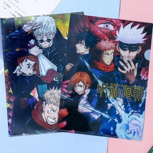 Anime Jujutsu Kaisen A4 Document Bag Bill Folder Holder Organizer Itadori Yuuji Gojou Satoru Fushiguro Megumi Kugisaki Nobara