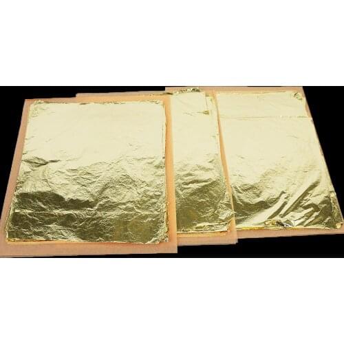Loose Imitation Gold Leaf - Genuine Copper Metal Foil Leaf 16*16 CM without interpaper for Gilding furniture Craft