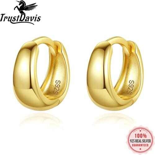 ElfoPlataSi Authentic 925 Sterling Silver Minimalist Fashion Smooth Surface Hoop Earring For Women 925 Silver Jewelry Gift DA839