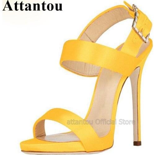 Cocise Designer Thin High Heel Yellow Leather Summer Shoes Women Sandals 12cm Stiletto Heels Fashion Ladies Shoes