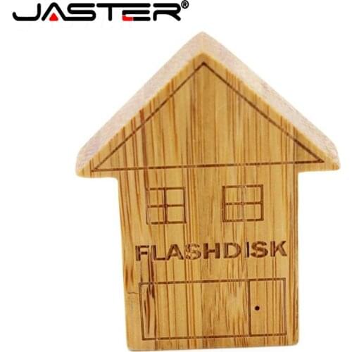 JASTER creative Carbonized bamboo house 64GB usb flash drive pen drive 4GB 8GB 16GB 32GB usb2.0 pendrive