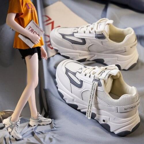 Spring Net Red Platform Shoes Women Ins Korean Style Western Style Smart Smoked Shoes All-match Sports Footwear