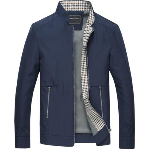 Spring Summer Thin Varsity Jacket Men Fashion Stand Collar Business Jackets Coat Pockets Windproof Mens Outwear Windbreakers