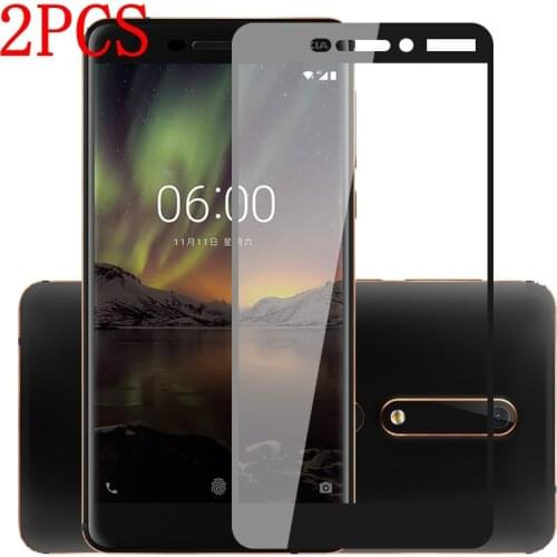 2PCS Full Cover Tempered Glass For Nokia 6 2018 Screen Protector protective film For Nokia 6 2018 6.1 TA-1068 TA-1045 glass