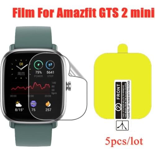 5pcs Soft TPU Clear Protective Film For Amazfit GTS 2 Mini Sport Smart Watch GTS2 gts2mini GTS2e Screen Protector Cover