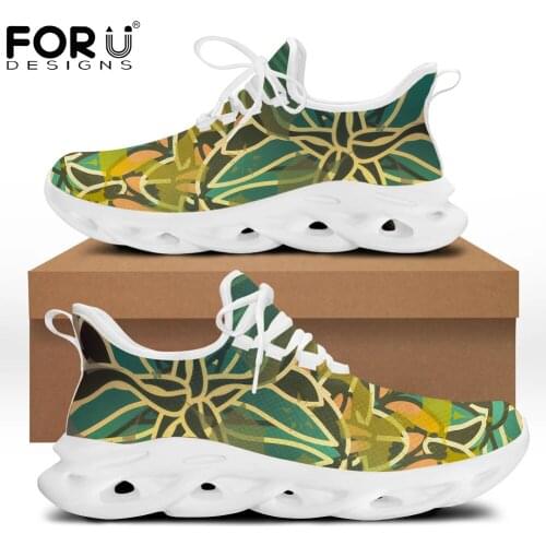 FORUDESIGNS Female Casual Shoes Flats Beautiful Flower Print Lace-up Breathable Women Sneakers Summer/Spring Light Footwear 2021