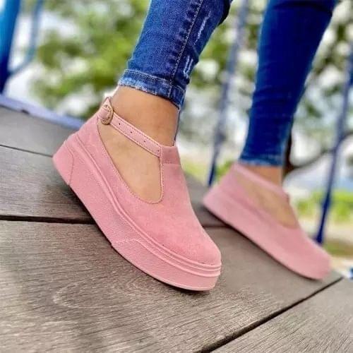 2021 Women Shoes Summer Casual Shoes Chunky Mid Heels Breathable Mesh Sneakers Wedges Shoes Female Mujer Sapato Feminino