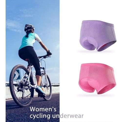 Womens Bike Shorts Hygroscopic and Breathable Thickened Sponge Cushion Bicycle Riding Panties Shock-absorbing & Wear-resistant
