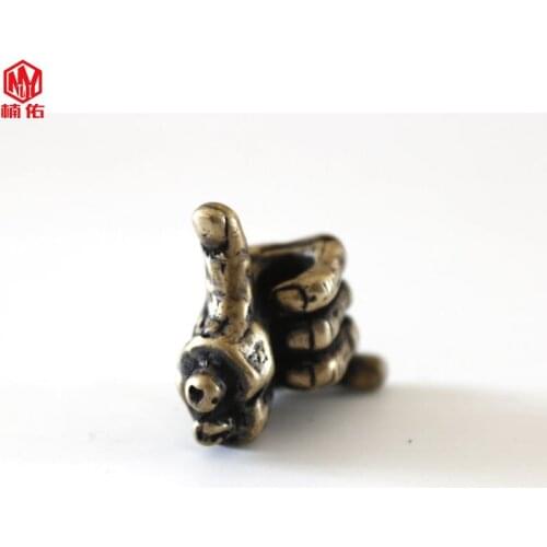 1PC Hip Hop International Gesture Retro Brass Copper Oxide EDC Paracord Beads Umbrella Rope Cord Lanyard Pendants Knife Beads