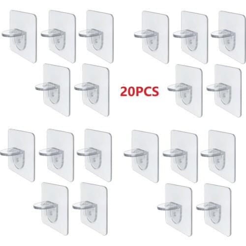 10/20PCS Adhesive Shelf Support Pegs Punch-free Clear Closet Cabinet Shelf Wall Hangers for Kitchen Cabinet Furniture Wall Hooks