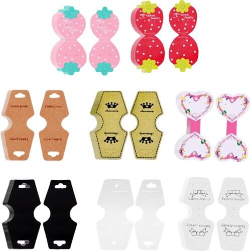 100-Pcs Necklace/Earring Jewelry Display Cards, Retail Hair Tie/Necklace/Earring Foldovers, 8 Colors to Choose from