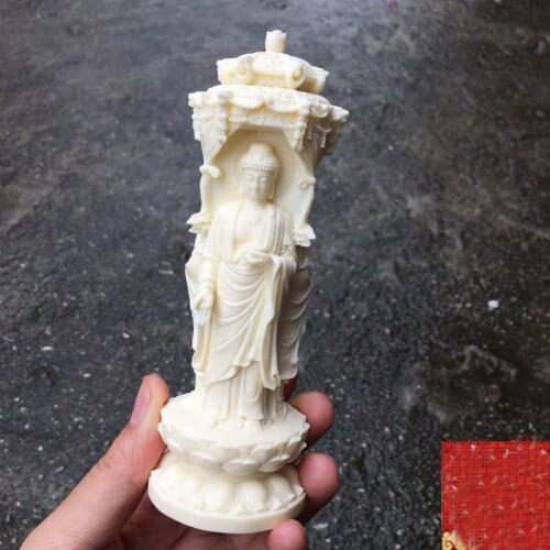 15cm HOME OFFICE Company SHOP CAR safety health good luck Efficacious protection Amitabha Guanyin Mahasthamaprapta buddha statue