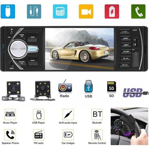 4022D 4.1 Inch 1 Din Bluetooth FM Radio USB Car HD MP5 Handsfree Car MP5 Player Card Radio with Rearview LED Camera