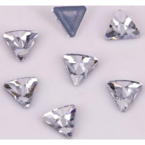 Free Shipping! High Quality 5mm, 6mm Triangular Pyramid Flat Back Hotfix Rhinestones / Iron On Flat Back Crystals