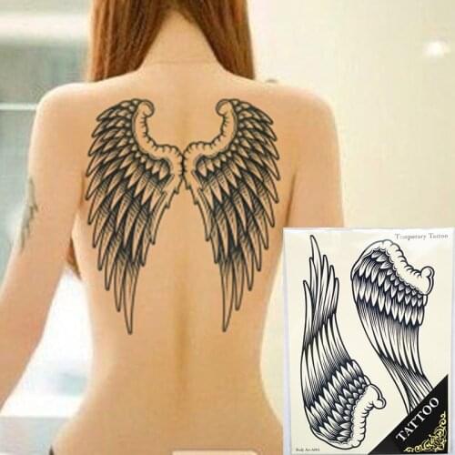 34*23cm large full back color wing Pirate cross design Temporary tattoo stickers body/back painting drawings Waterproof cool men