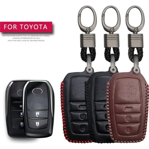 KUKAKEY Car Accessories Key Cover Case For Toyota Corolla Rav4 Yaris Camry 40 CHR Prado 150 Hand-woven Smoky Grey Metal Keyring