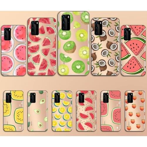 Summer Fruit Watermelon Lemon Phone Case Transparent for Huawei P20 P30 P40 lite pro P smart 2019 honor 8x 10i