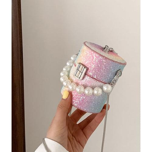 Ladies Bucket Handbags Purses Shoulder Bags Mini Cylinder Shaped Bag Messenger For Women PU Chain Crossbody Bags