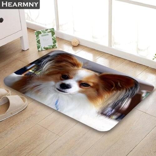 HEARMNY New Arrival Doormat Papillon Cute Home Mat Machine Made Anti Slip Carpet Living Room/Hallway Bath Mat For Kids Gift