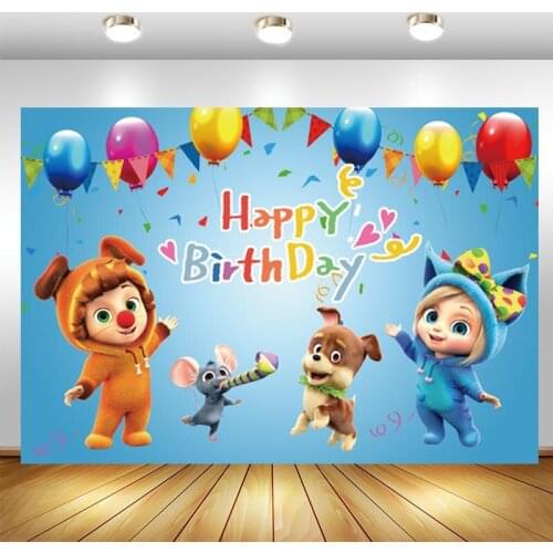 Customized Dave And Ava Backdrop Balloon Rainbow Kids Birthday Party Photo Background Photocall Prop Decor Banner