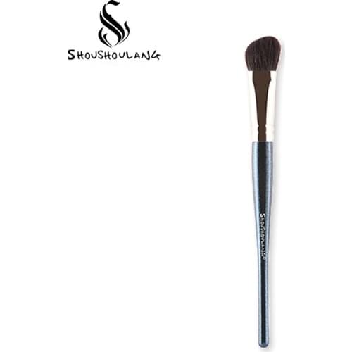 Shoushoulang Professional Handmade Make Up Brush Small Angled Highlighter Brush Q-8 Soft Saikoho Goat Hair Makeup Brush