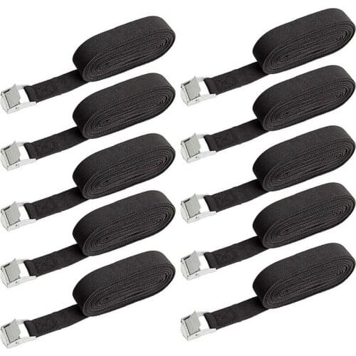 10Pcs Lashing Straps 16 Feet Heavy Duty Cam Buckle Kayak Tie Downs Straps for Truck, Kayak, Boat