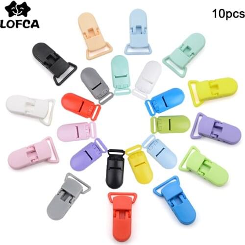 LOFCA 10pcs Baby Pacifier Clips Solid Plastic Pacifier Clips Soother Holder Infant Pacifier Nipples Holder Multi Color Clamp