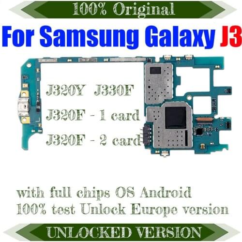 100% Unlocked Original Motherboard With Full Chips Android OS Logic board For Samsung Galaxy J3 J320F J320Y J330F Mainboard
