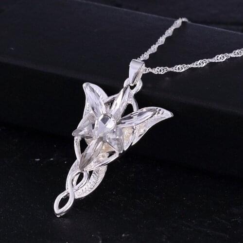 Fashion The Lord Necklace of Arwen Evenstar Pendent Movie Jewelry Crystal Twilight Star Fairy Princess Pendent Gift for Women