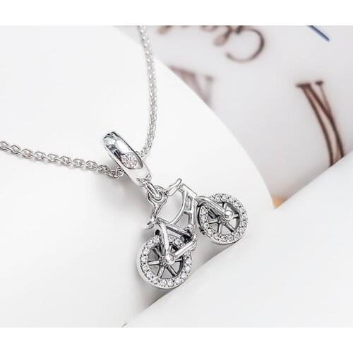 Authentic 925 Sterling Silver Charm Creative Gorgeous Bicycle Fashion Pendant Fit Pandora Women Bracelet & Necklace Diy Jewelry