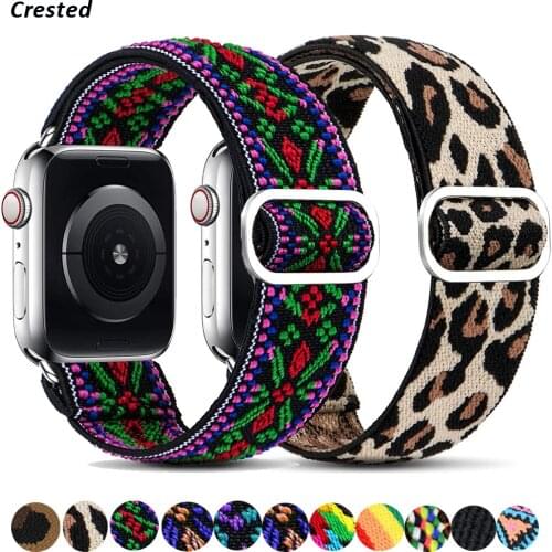 Scrunchie Strap for Apple watch band 40mm 38mm 44mm 42mm Bohemia Elastic belt solo loop bracelet iWatch series 3 4 5 se 6 band