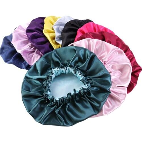 40 pcs wholesale Satin Bonnet For Women Sleep Night Cap Head Cover Hat For Curly Springy Hair Styling Accessories