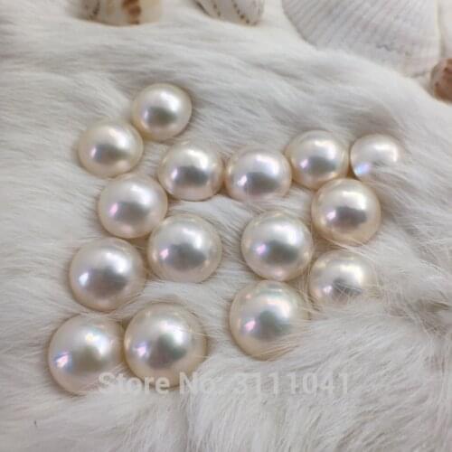 One pcs AAA the white south sea mabe 14-15mm coin for DIY jewelry making loose beads FPPJ wholesale beads nature