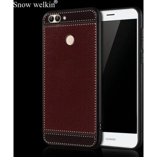 Silicone Case For Huawei Enjoy 5 5S 6 6S 7 Plus 7S 8 Plus 8E Lite Y5 Y6 2017 Y9 2018 Y7 Prime Soft TPU Litchi Leather Cover Capa
