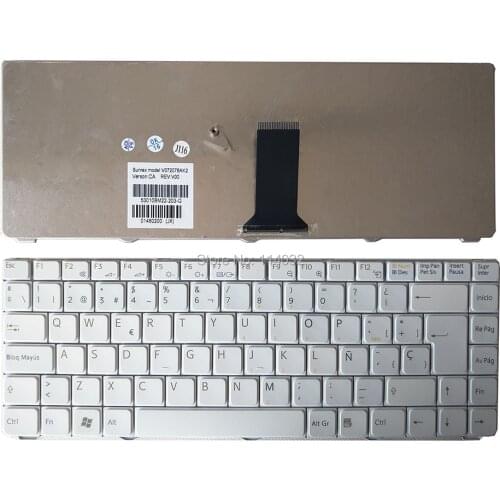 Replacement keyboards for Sony VAIO VGN NR VGN NS SP Spanish key caps black with white keyboard V072078BK2 V072078AK2 01460032