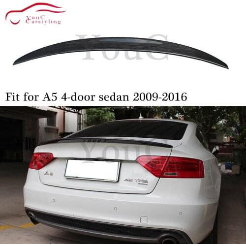S5 Carbon Fiber Spoiler Rear Bumper Trunk lip for Audi A5 4-door Sportback Saloon Rear Tail Trunk Boot Spoiler Splitters