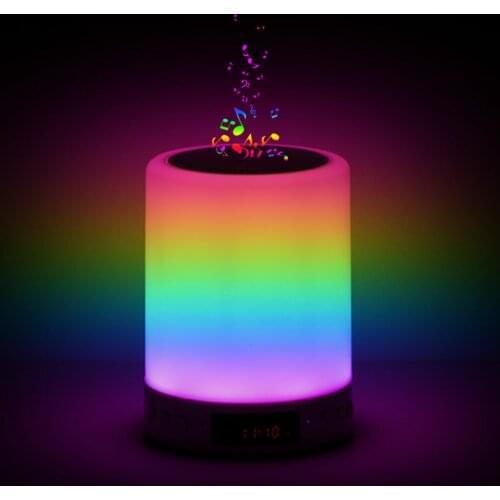 Smart Bluetooth Speaker LED Night Light Touch Control USB Charging Portable Child Bedroom RGB Dimmable Bedside Lamp