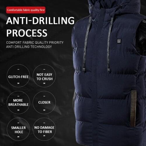 New intelligent temperature control heating vest USB charging electric heating vest 7 zone heating Waterproof