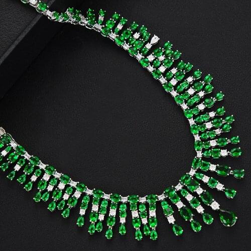 GODKI Gorgeous Luxury Tassel Pendant Necklace+Dangle Earrings Jewelry Set for Bridal Wedding Jewelry Sets Hot Women Daily Party