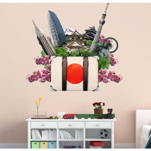 Travel The Word Japanese Landmark Wall Sticker Wedding Decor Vinyl Waterproof Wall Sticker Wallpaper Wall Decal