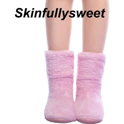 2018 New Wholesales Women Thick Plush Home Boots Plush Indoor Floor shoes Winter Foot Warmer Soft bottom boots
