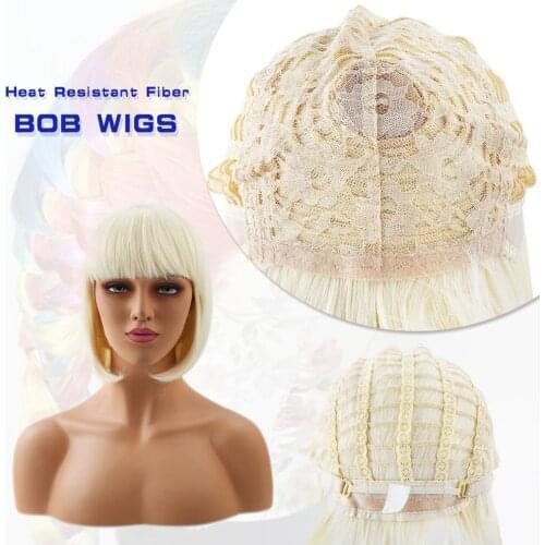 Neitsi 14 Inches Women BOBO Wig Cosplay Straight Short Wigs Christmas Carnival Makeup Party Club Synthetic Girls Female Wig