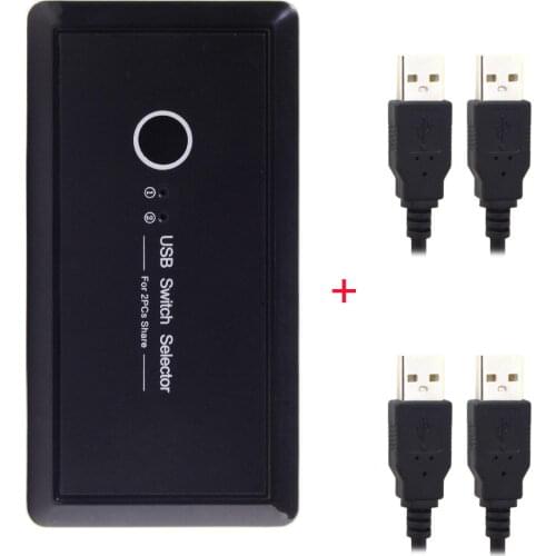 Zihan KVM USB 3.0 Dual Ports to USB Male 4 Ports & Micro USB Switch Selector PCs Sharing 4 Devices for Keyboard Mouse