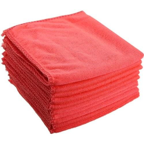 10 PCS Household Cleaning Small Towel 30x30cm Microfiber Car Cleaning Towel Automobile Motorcycle Washing Glass
