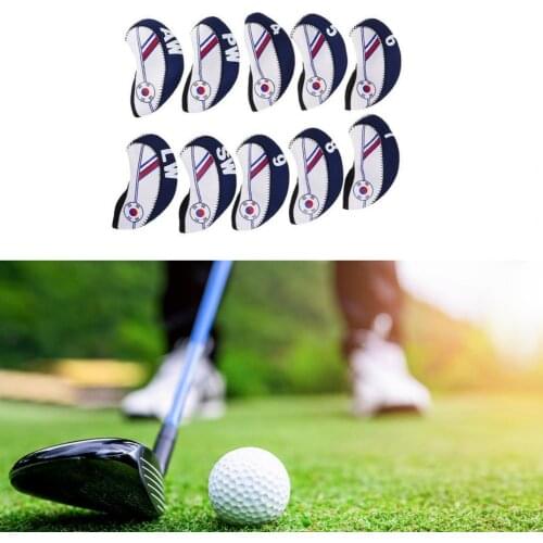 10Pcs/Set Wear-resistant Golf Rod Head Protective Cover Outdoor Sport Accessory Golf Training Practice Accessories