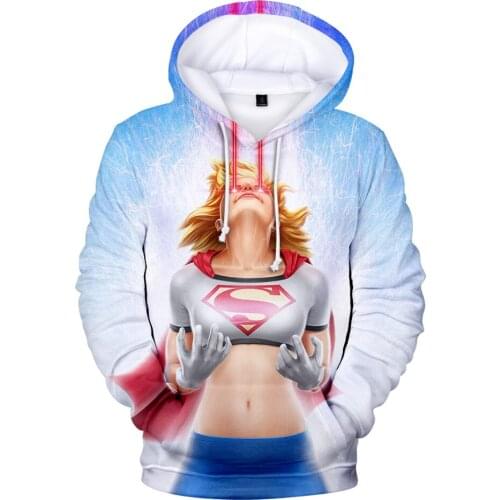 2021 Kara Danvers 3D Hoodies Fashion 3D Anime Kara Zor-EL Hoodie Sweatshirts Supergirl(Kara Zor -EL)-Wikipedia Men/ Kids Clothes