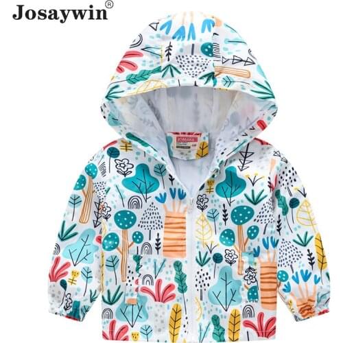 2021 New Children Clothing Autumn Spring Jacket for Boys Kids Long Sleeve Baby Coat for Girls Print Hooded Sport Outerwear