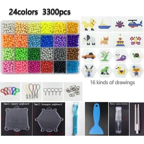 5MM Aqua Hama Beads Puzzle Perlen beads DIY Magic Water Spray Beads Set Ball Games 3D Handmade Toys for girls Children