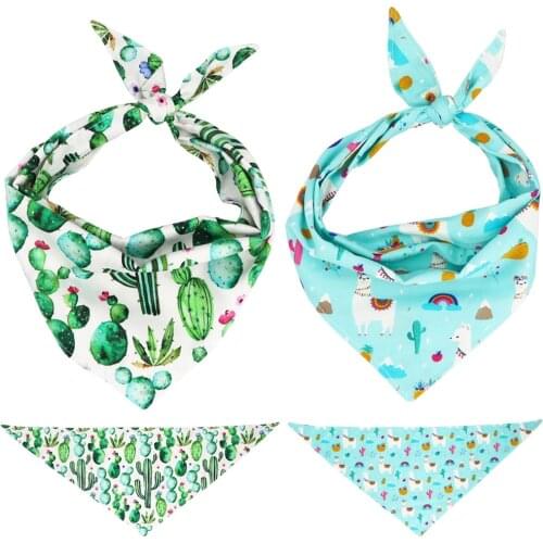 Cacti Dog Bandana Reversible Bandana Tie on Bandana Dog Scarf Pet Dog Accessory for Gifts